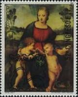 Madonna painting by Raphael (1483-1520), Overprinted