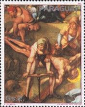 Christ is nailed to the cross, Overprinted