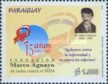 Marco Aguayo and red ribbon