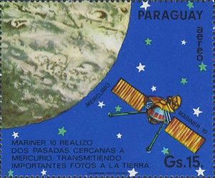 Mariner 10 orbiting Mercury