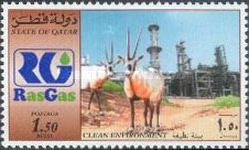 RasGas emblem, refinery, antelopes