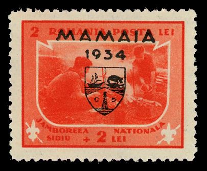 Overprint on Michel nrs 437-442 with Mamaia 1934