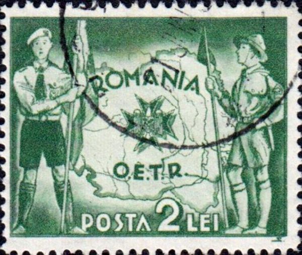 Scouts with map of Romania