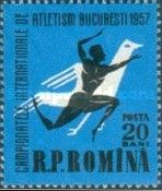 Long Jumper in Front of Stylized Bird