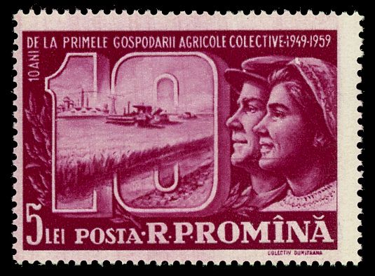Farmers, field with combine, factory