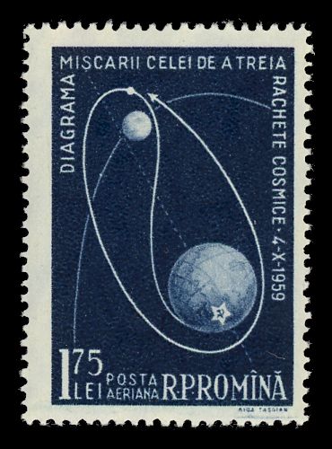 Earth, moon & Lunik 3 orbit