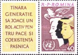 Three people of different races & peace dove
