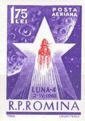 "Luna 4" rocket inside a star before the moon