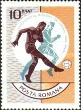 Football players in front of globe