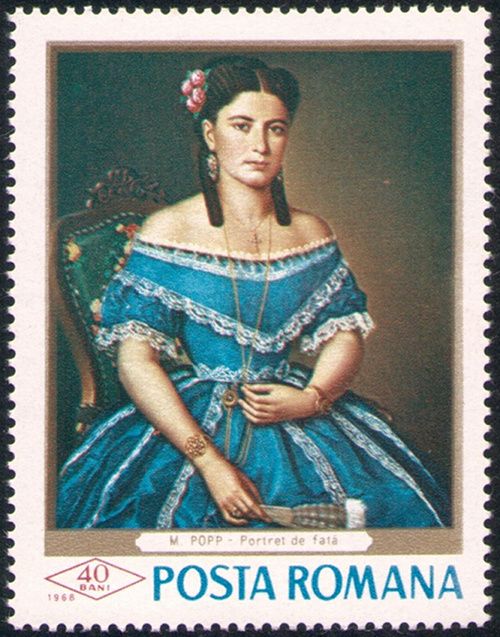 Woman in Blue, Mișu Popp (1827-1892)