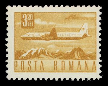 Ilyushin Il-18 Airliner over Mountain Landscape