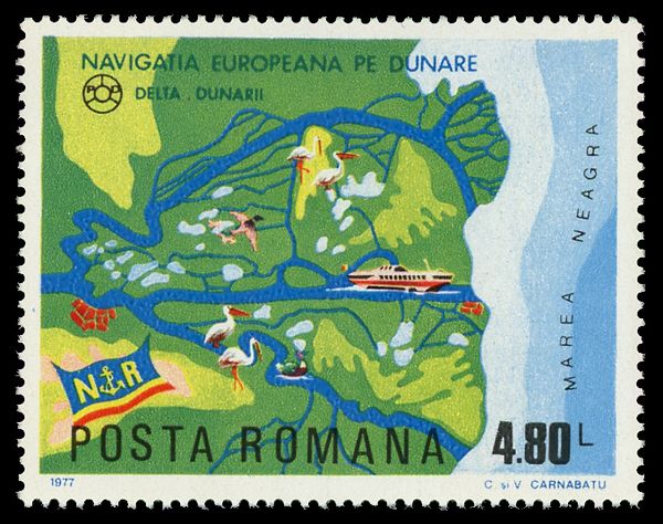 Map of Danube Delta with Sulina Canal