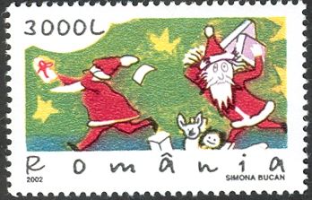 Santas Distributing Gifts