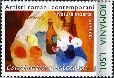 Still Life with Glass, by Constantin Cerăceanu (1940-2006)