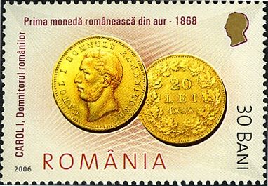 20 Lei Coin with Carol I, 1868