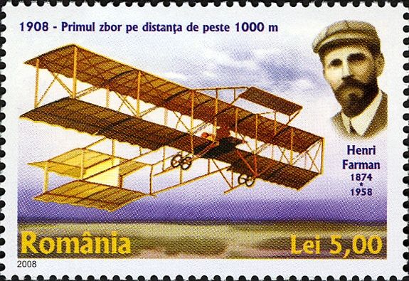 Henri Farman and His Biplane