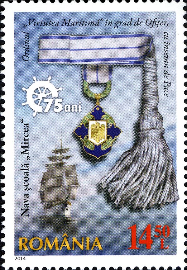 Training Ship 'Mircea' (bow view), Order of Maritime Virtue
