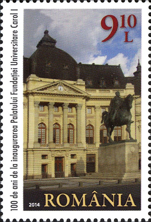 University Library and Equestrian Statue of King Carol I