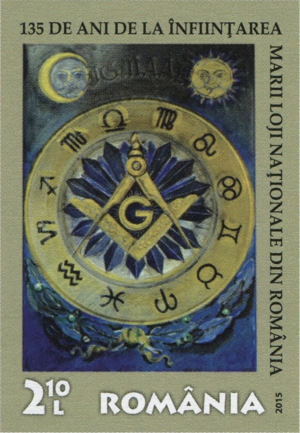 12 Signs of the Zodiac, Sun, Moon, Masonic Emblem