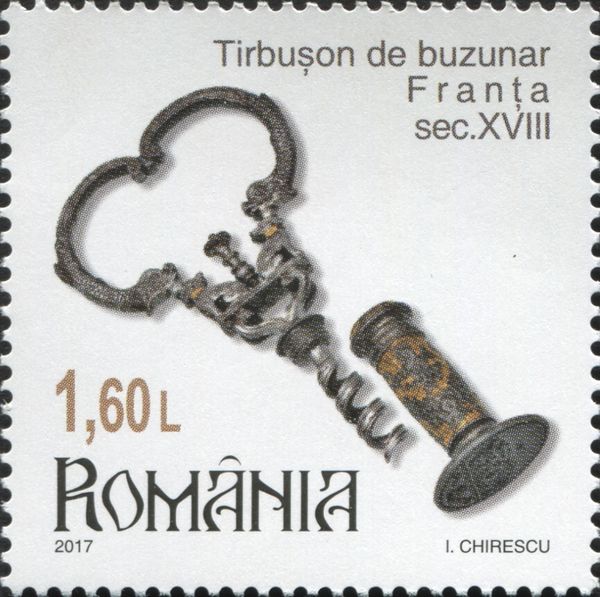 Pocket Corkscrew with Gold Ornaments (France, 18th Century)