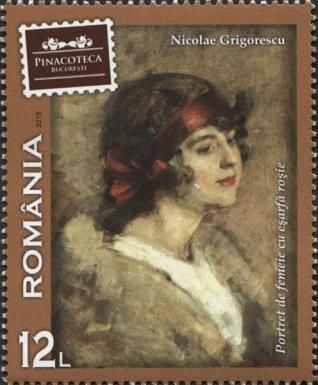Portrait of a Woman with Red Scarf, Nicolae Grigorescu