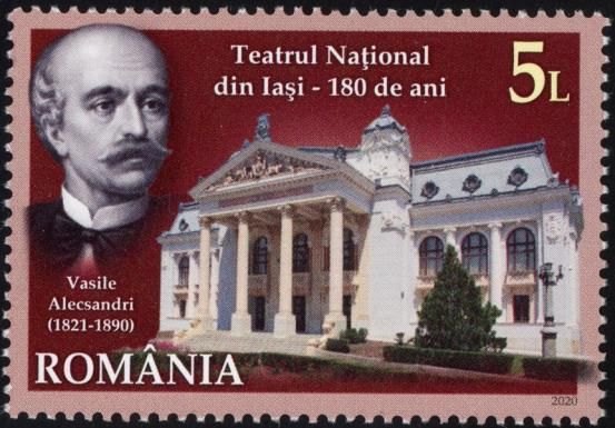 Vasile Alecsandri and Exterior View of National Theater