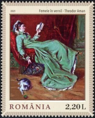 Woman in Mint Green Dress, Theodor Aman