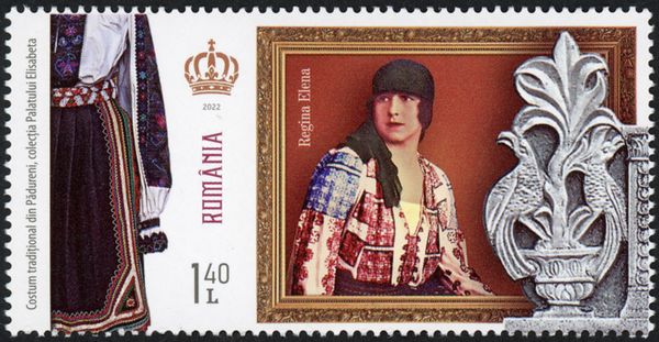 Queen Elena in a Folk Costume from Pădureni