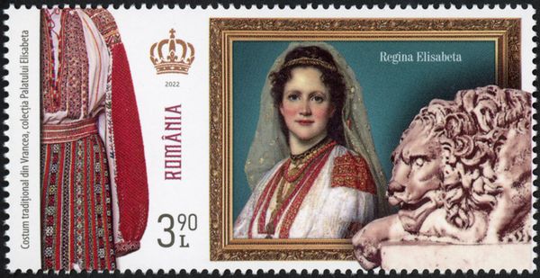 Queen Elisabeta in a Folk Costume from Vrancea