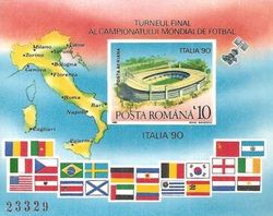 Map of Italy, Rome, Olympia-Stadium & flags
