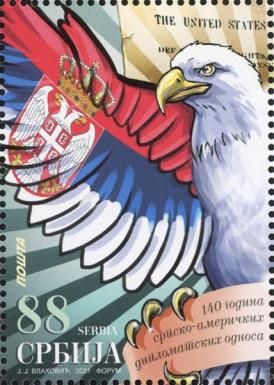 Serbian flag on Eagles wing
