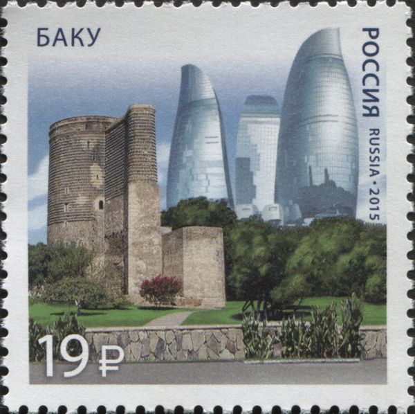 Maiden Tower and Flame Towers, Baku