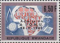 RW-U 217 (Ruanda-Urundi) overprinted with metal color board