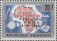 RW-U 218 (Ruanda-Urundi) overprinted with metal color board