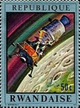 Spaceship over Lunar Surface