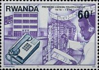 Rwandan PTT Building,Int.Telecomm Operator, Pushbutton Phone