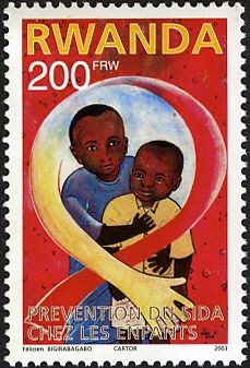 Children, hand, red ribbon