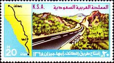 Highway with map of Saudi Arabia