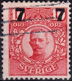 King Gustav V Overprinted