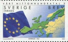 European flag and map of Europe