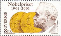 Alfred Nobel and medal of the Peace Nobel Prize