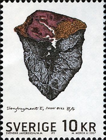 Stenfragment I, etching by S. Jakobsson