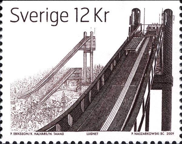 The springboard of ski jumping Lugnet