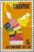 Flags and outline of Malaysian Federation