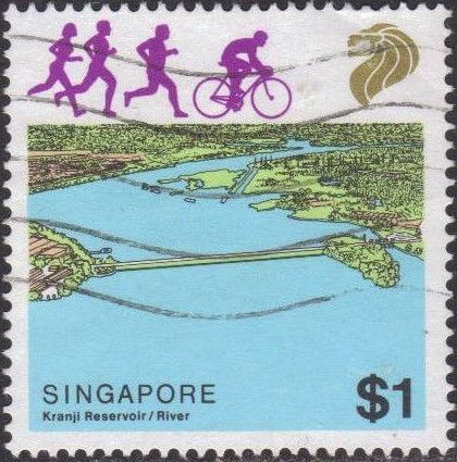 Kranji Reservoir, athletes and cyclist