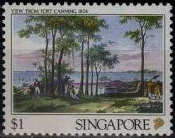View from Fort Canning, 1824