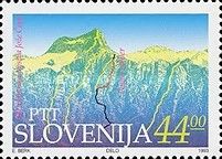 Čop's Pillar in the Northern Triglav Wall