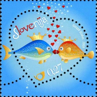 Greeting stamp - Kiss