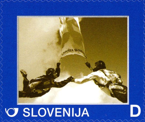 Parachutists with Flag