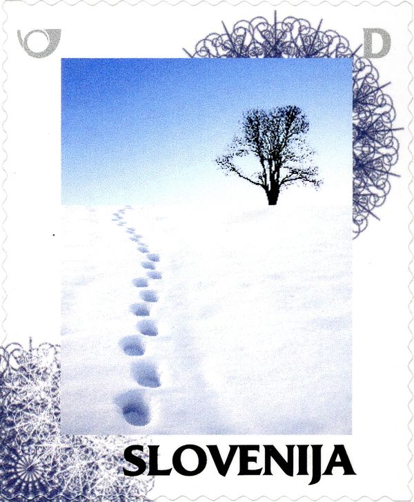 Winter: Footprints in the snow
